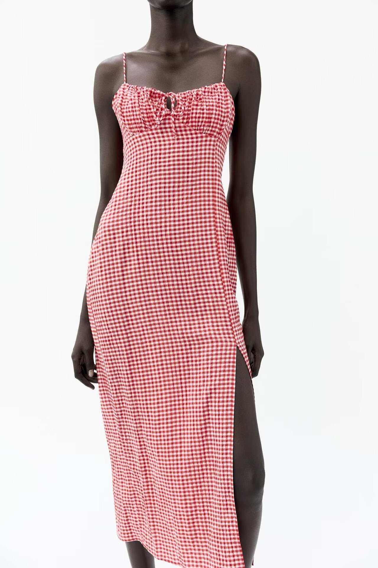 Women Clothing Sleeveless Summer Check Dress