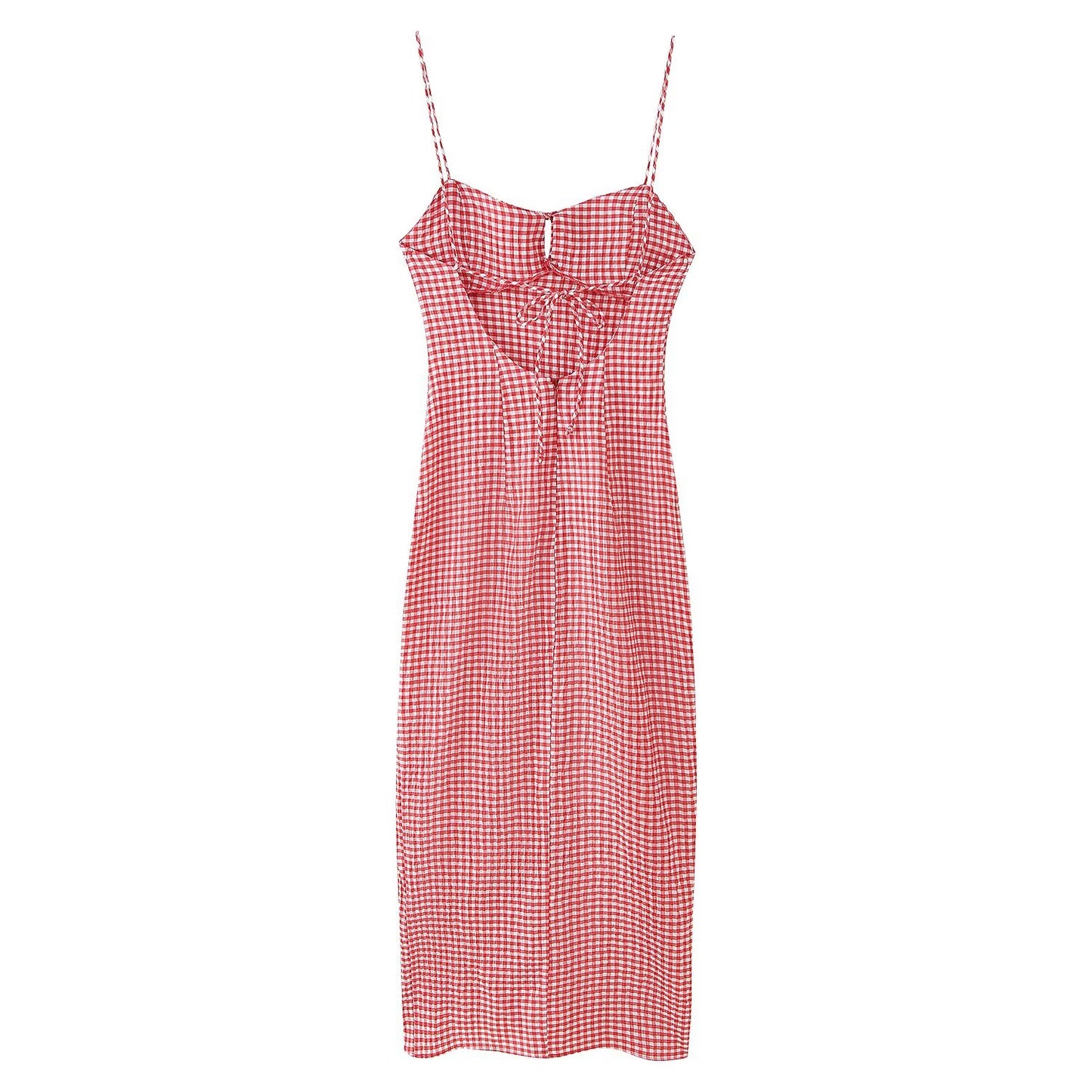 Women Clothing Sleeveless Summer Check Dress